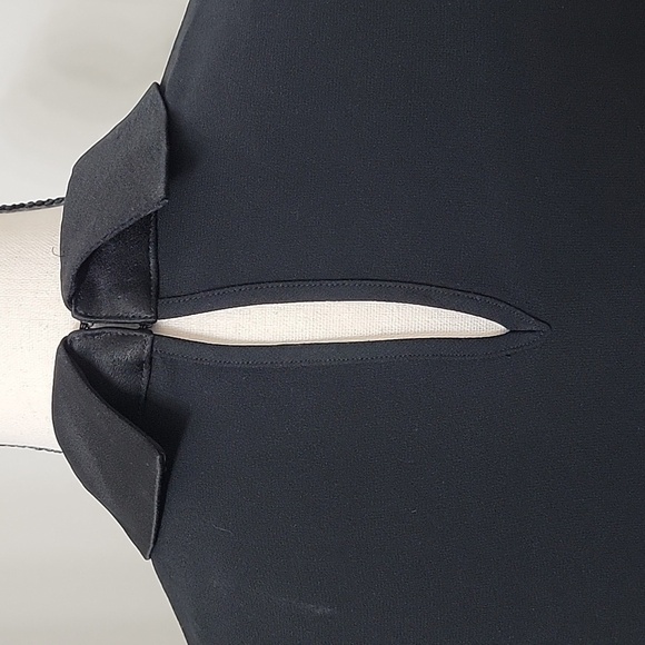 DKNY Size M Black Pointed Peter Pan Collar Shift Dress, Gently Used Condition - Picture 5 of 12